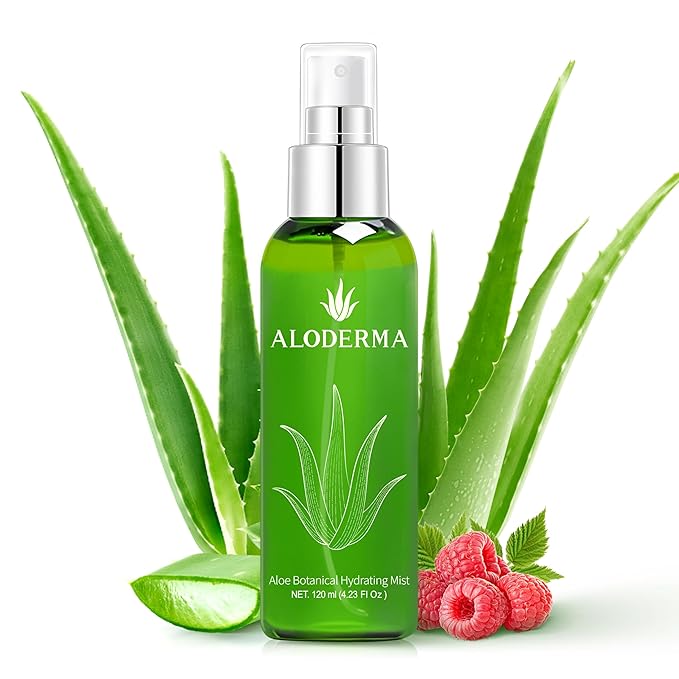 Aloderma Organic Aloe Botanical Hydrating Mister - Made within 12 Hours of Harvest to Soothe & Moisturize, Lightweight Fine Mist Facial Spray - Refresh & Hydrate Skin Through the Day, 120ml/4.23Oz - Bloomnest