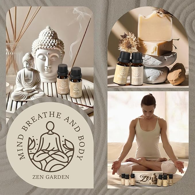 ARVIDSSON Zen Essential Oils Set, Nautal Tranquil Essential Oil for Diffusers for Home - Zen Garden, Lavender Dream, Serene Spa, Citrus Mint, Tranquil Wood, Herbal Chill, Gift for Women - Bloomnest