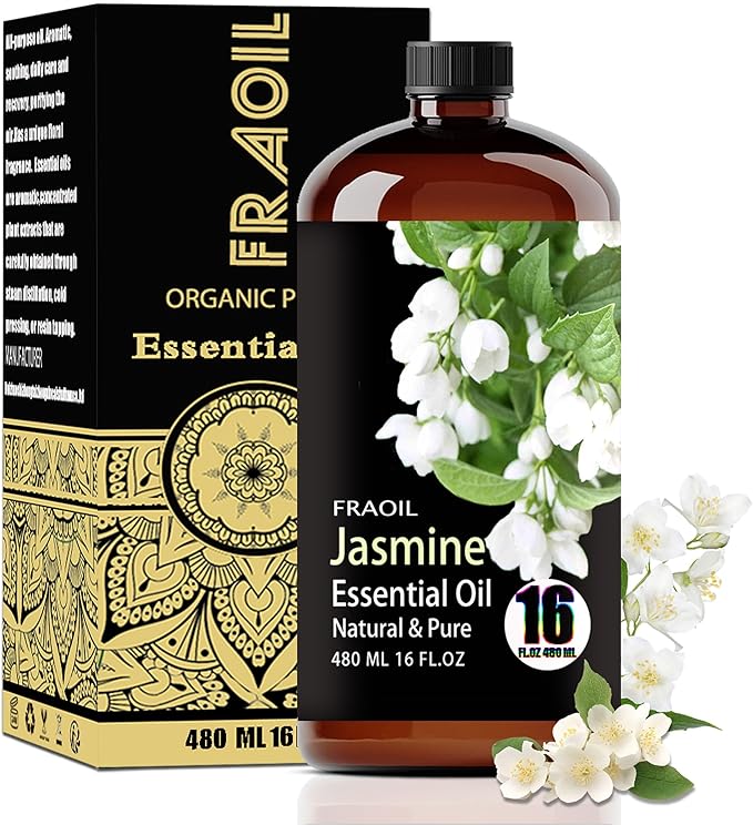 Jasmine Essential Oil, Jasmine Oil 16 Fl Oz 480 ML for Diffuser Humidifier Yoga Cleaning DIY Candle Soap Making Perfume Gift for Women Essential Oils - Bloomnest