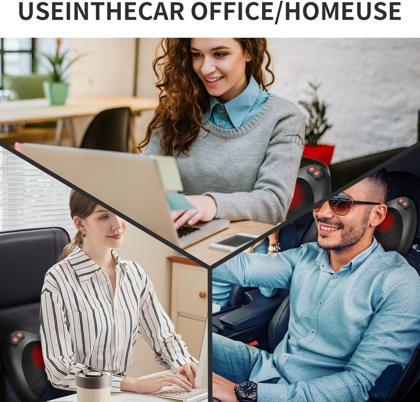 Back Massager, Shiatsu Neck Massager with Heat, Electric Back Massager for Shoulder, Back, Leg, Deep Tissue Kneading Massage to Relief Muscles, Massage Pillow for Mom/Dad/Women/Men