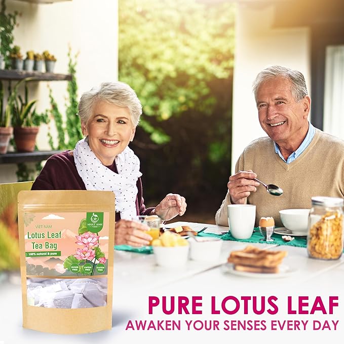 NHAT ANH FARM - Premium Lotus Leaf Tea Bags, 40 Teabags, 100% Natural, Hand-Selected Lotus Leaf Tea Bags, No Additives, Sugar-Free,Caffeine-Free. Good For Your Health. - Bloomnest