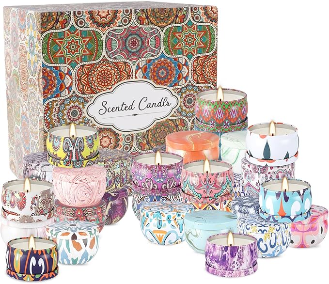 36 Pack Scented Candles Set for Home, Relaxing Stress Relief, Aromatherapy - Natural Soy Wax and Fragrance - Gifts for Women, Mom, Best Friend, Wife, Birthday - Bloomnest