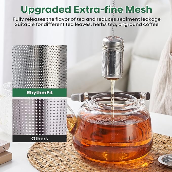 316L Stainless Steel Tea Infuser – Extra Fine Mesh Loose Leaf Tea Steeper for 8–16 oz Mugs, Bottles & Small Teapots, Dishwasher Safe (1 Pack) - Bloomnest