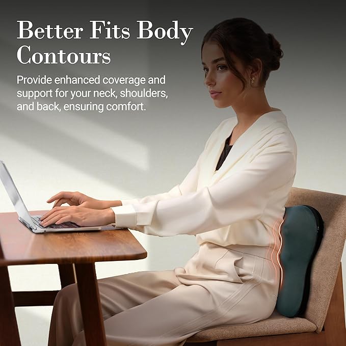 Back Massager with Heat, FSA Eligible HSA Eligible Cordless Shiatsu Neck Massager for Muscle Pain Relief, Kneading Massage Pillow for Neck, Back, Shoulder, Gifts for Women Men - Bloomnest