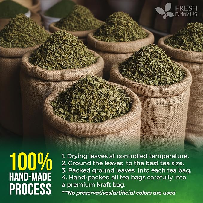 FreshDrinkUS, Premium Gynostemma Tea Bags (Jiaogulan) | 135 Count | Naturally Smooth & Earthy Caffeine-Free Herbal Tea – Plant-Based Tea Bags for Daily Enjoyment. Caffeine Free, Sugar Free. Vegan - Bloomnest