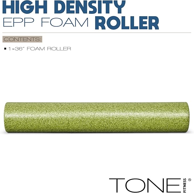 Tone Fitness High Density EPP Foam Exercise Foam Roller for Yoga, Pilates, Stretching, Massage, and Recovery | Multiple Sizes and Colors - Bloomnest