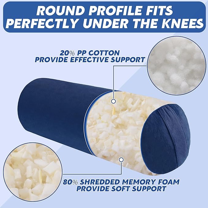 MABOZOO Round Yoga Pillow, Cylindrical Yoga Bolster Pillow with Washable Cover, Meditation Cushion Body Cushion for Practice, Restorative, Meditation - Bloomnest