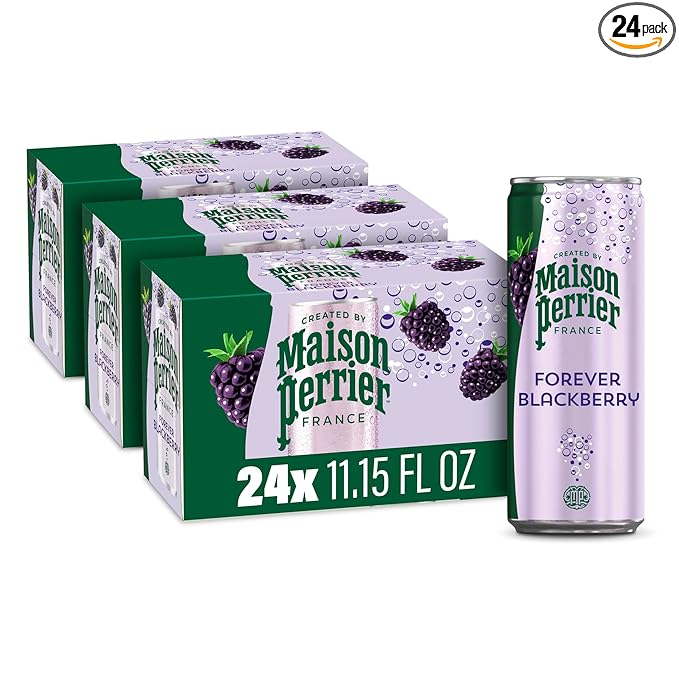 Maison Perrier Forever Blackberry Flavored Sparkling Water, 11.15 Fl Oz Cans, 8 Count, 3 Pack - Bloomnest