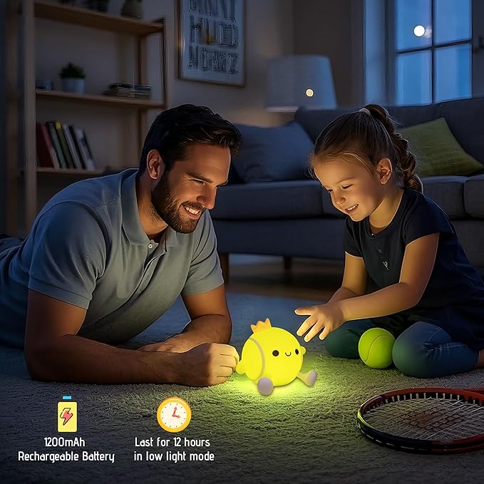 YuanDian Tennis Gifts, Soft Glow Silicone Tennis Ball Night Light - Versatile Sports Decor for Bedrooms & Man Caves - Birthday Christmas Gift for Adults, Teens, and Athletes - Bloomnest