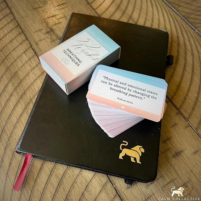 Calm Collective 52 Breathwork Cards - Vagus Nerve Breathing Exercises for Anxiety Relief, Emotional Regulation, & Cortisol Manager - Biohack Mental Health & Relaxation Gift (Travel Size) CalmCollective