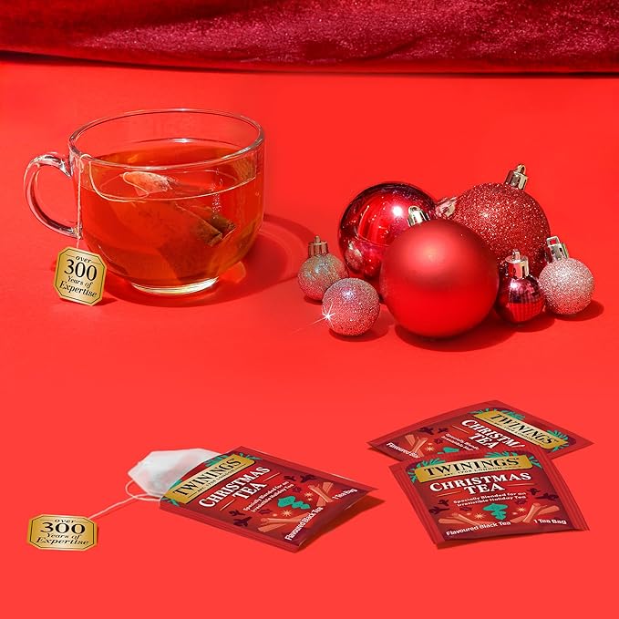 Twinings Christmas Black Tea Individually Wrapped Bags, 20 Count (Pack of 2), Aromatic Cinnamon & Clove, Caffeinated, Enjoy Hot or Iced, 20 Teabags - Bloomnest