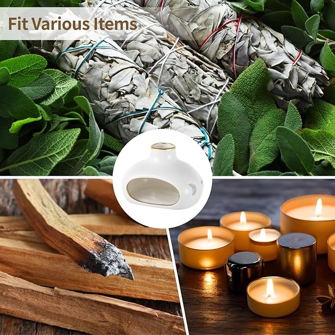 Palo Santo Sticks Holder Burner - Handcrafted Smudge Bowl for Meditation, Ash Catcher with Chimney, Sage Burner for Yoga, Home Decor - Bloomnest
