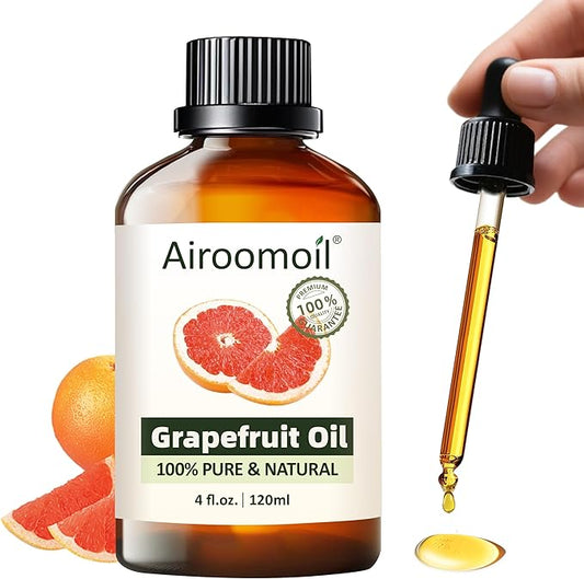Grapefruit Essential Oil 4 Fl Oz (120ml), 100% Natural & Undiluted, Bright Citrus Scent for Diffusers, DIY Soap, Candles & Bath Bombs, Large Value Bottle for Everyday Aromatherapy Airoomoil