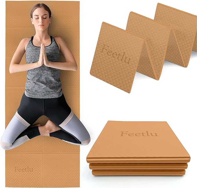 Foldable Yoga Mat, 6mm Thick, Lightweight, Anti-Slip, and Easy to Store – Perfect for Travel, Yoga, Pilates, Home Workouts, and Floor Exercises - Bloomnest