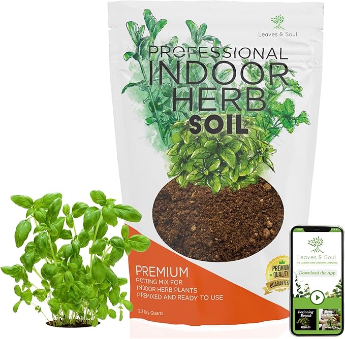 Professional Indoor Herb Plant Soil | Large 2.2 Quarts Ready to Use for Kitchen, Gardens, Cooking Herbs | Peat Moss, Coco Coir, Perlite, Dolomite | Made in USA - Bloomnest