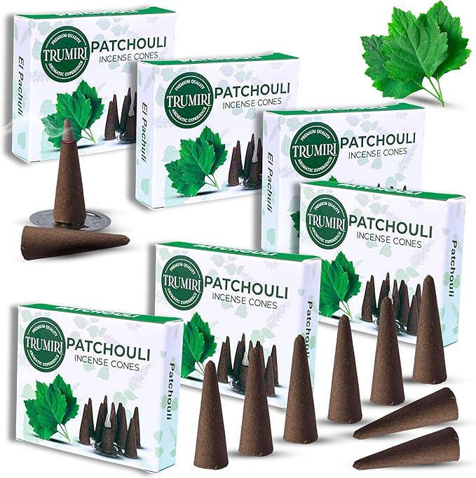 Patchouli Incense - 60 Cones, Six Packs of 10, Scented TRUMIRI