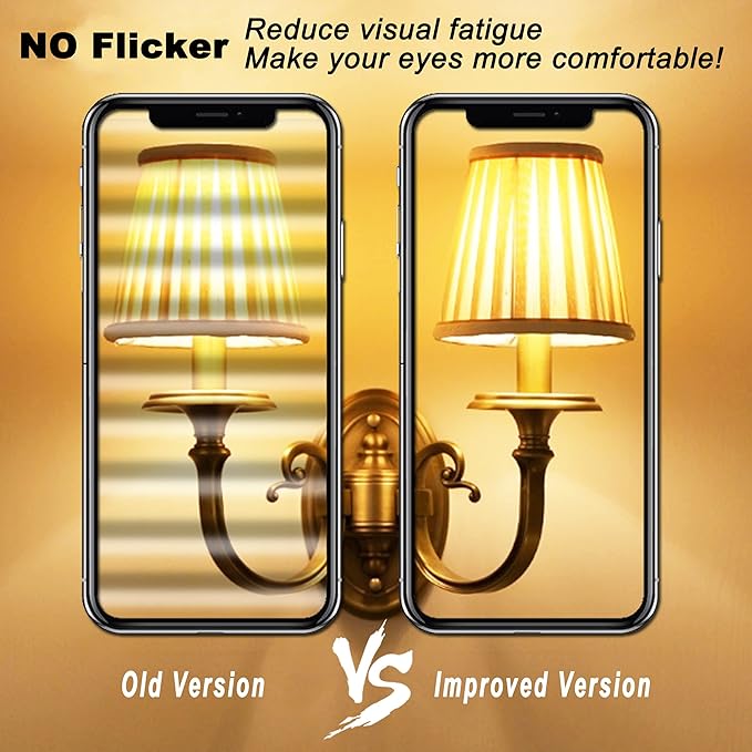 ALIDE E12 LED Candelabra Light Bulbs 6W C7,Replace E12 60 Watt Halogen Equivalent,Warm White 2700k T6 110V 120V Small Base E12 LED Bulbs for Ceiling Fan Chandelier Lighting,550lm 10Pack - Bloomnest