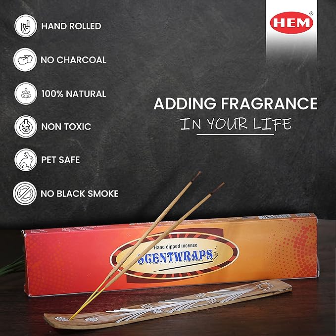 Hem Incense Sticks -10 Scents Veriety Pack 12 Sticks Each-11 Inches, 120 Total Stick- with Natural Inscent Holder, Aromatic Assorted Hand Dipped Insense-Sticks - Bloomnest