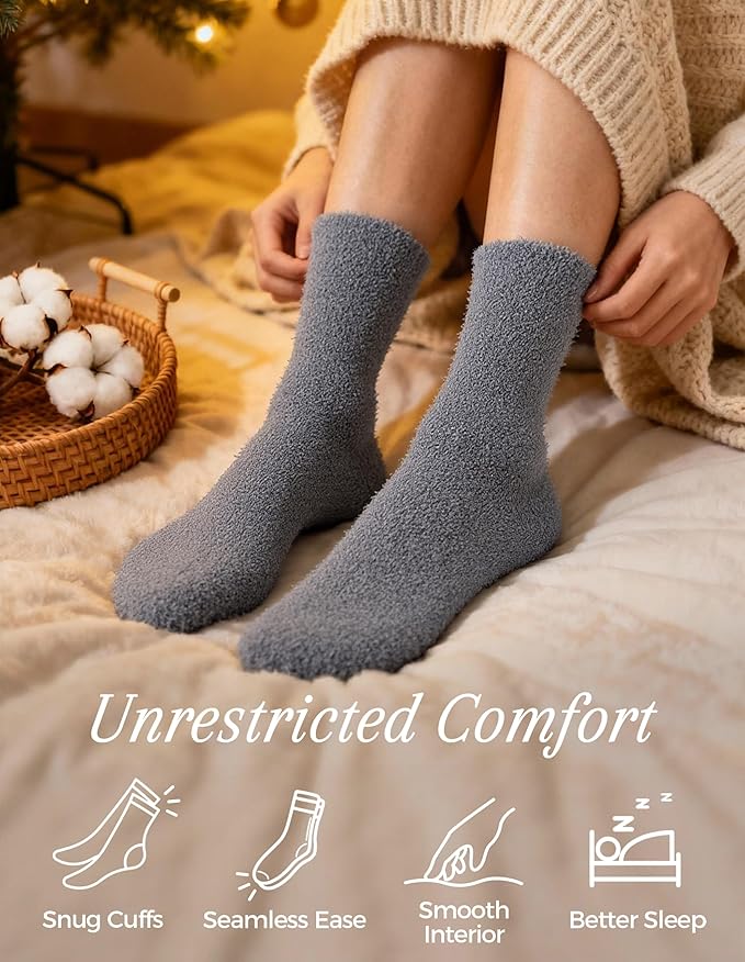 TEHOOK Warm & Cozy Valentines Gifts for Women, Fluffy Fuzzy Plush Sleeping Slipper Socks - Soft Warm Fabric - Bloomnest