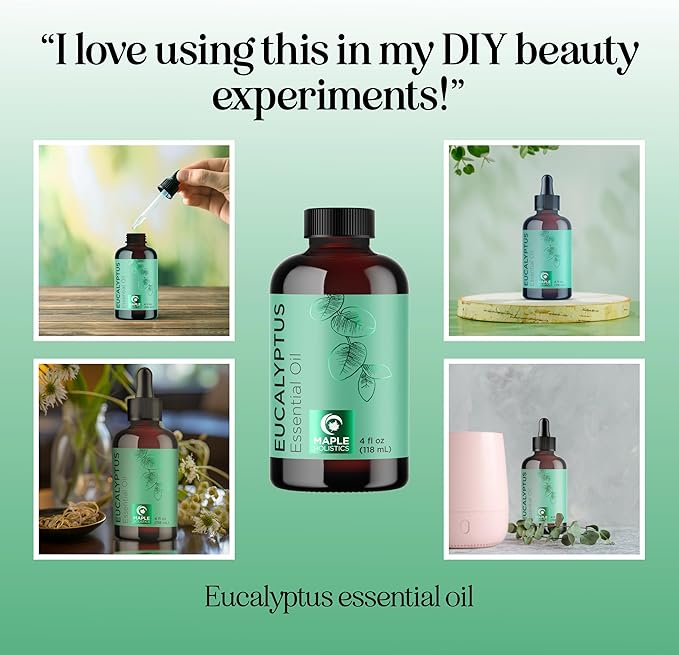 Pure Eucalyptus Essential Oil 4oz Invigorating Home Spa Aromatherapy and Natural Bath Oil - Eucalyptus Oil for Diffuser Dry Scalp Care and DIY Skin Care - Bloomnest