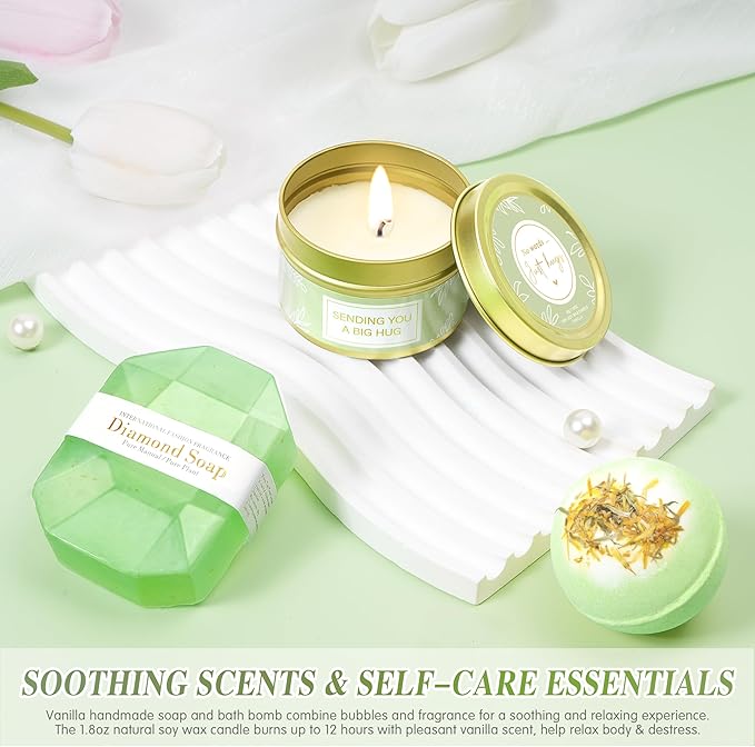 Gift Baskets for Women, Vanilla Relaxing Spa Gift Baskets, Self Care Kit Get Well Soon Gift Baskets, Care Package for Her Women Mom Friend Sister - Bloomnest