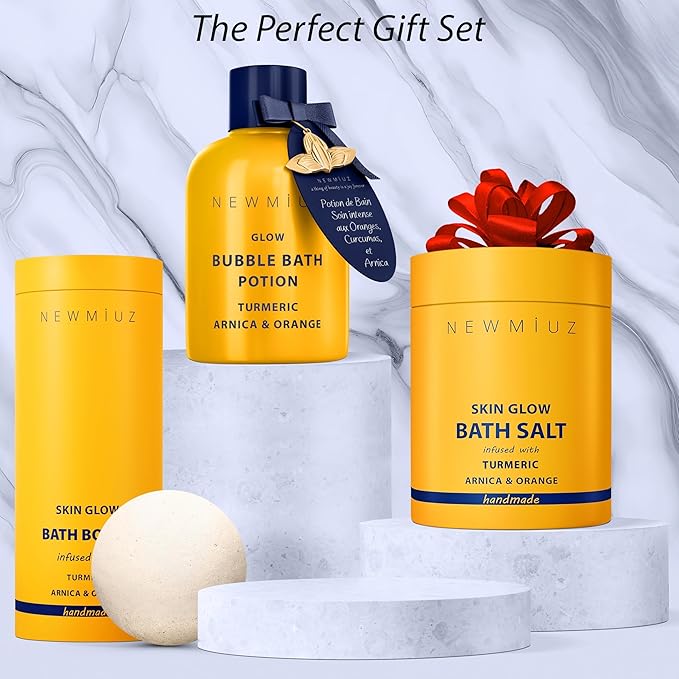Collagen Bath Bombs Luxurious Bath Foam Gift for Dry Skin Hydration Moisturizing Turmeric Arnica Orange Essential Oil Infused for A Blissful Experience - Bloomnest