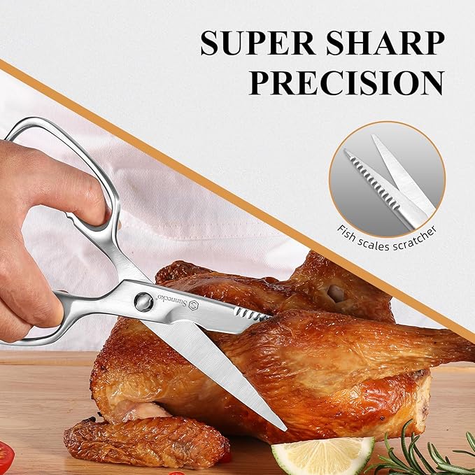 Sunnecko Kitchen Scissors for Food, Heavy Duty Scissors All Purpose Kitchen Shears That Come Apart, 8.5 Inch Fully Forged Stainless Steel - Bloomnest