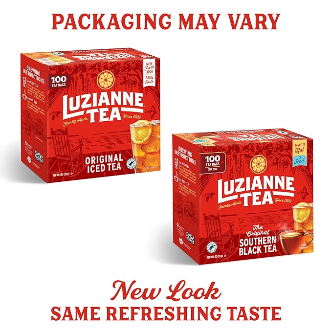 Luzianne Unsweetened Iced Tea Bags, Family Size, 100ct Box (Pack of 4) - Bloomnest