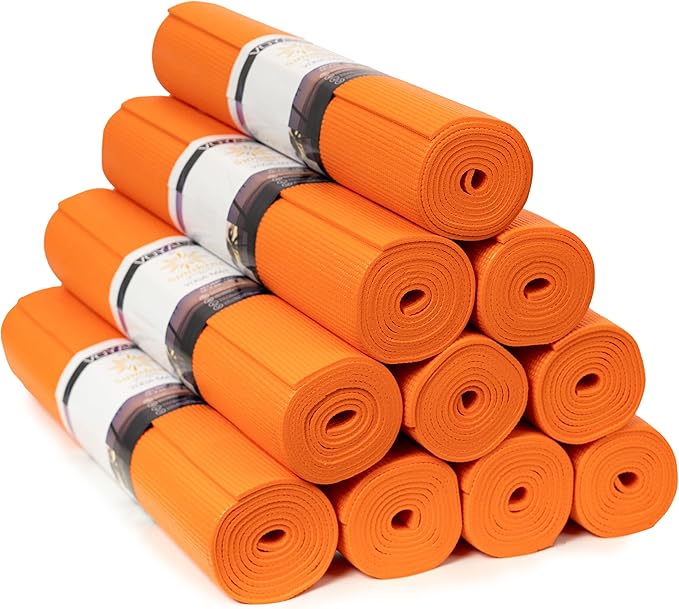Sunshine Yoga Voyage Yoga Mat, 10 Pack, 72" x 24" Professional Studio and Gym Bulk Yoga Mats, 5mm Thick, Durable, Anti-Tear, Non Slip Fitness and Exercise Mats
