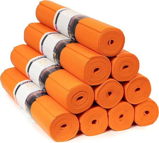 Sunshine Yoga Voyage Yoga Mat, 10 Pack, 72" x 24" Professional Studio and Gym Bulk Yoga Mats, 5mm Thick, Durable, Anti-Tear, Non Slip Fitness and Exercise Mats