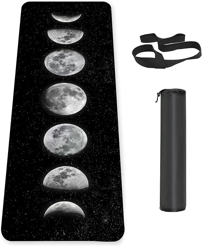 Non Slip Yoga Mat TPE Workout Mat for Men Women, Thick Workout Mat with Carrying Strap, Fitness Mats for Exercise, Yoga, Fitness, Pilates, Floor Workouts (72" x 24" x 6mm) - Bloomnest
