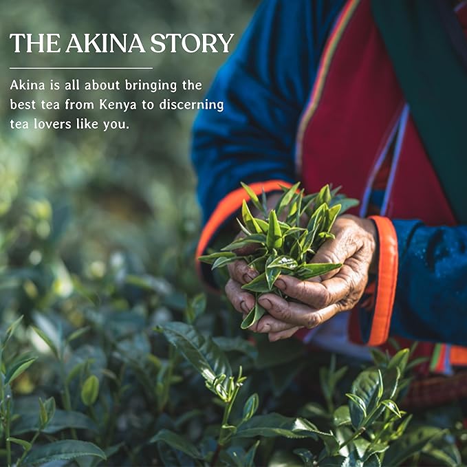 Akina Single-Origin Mango Black Tea Bags | 100% Naturally Flavored Fruit Tea, Kenyan Origin, Gourmet (25 String & Tag Bags, 50g) - Bloomnest