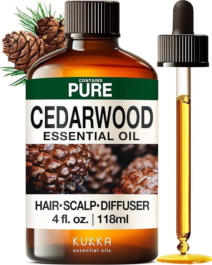 KUKKA Cedarwood Essential Oils - 4 Fl Oz - for Hair, Skin, Diffuser, Aromatherapy & DIY Soap Making Scent - Bloomnest
