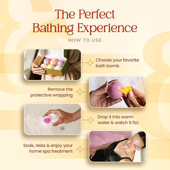 10 XXL Bath Bombs for Women Relaxing - Handmade Kids Bath Bomb Set with Shea, Coco Butter & Essential Oil for Skin Moisturizing - Perfect for Bubble Spa Bath - Gift for Her/Him, Girls, Wife, Mother - Bloomnest