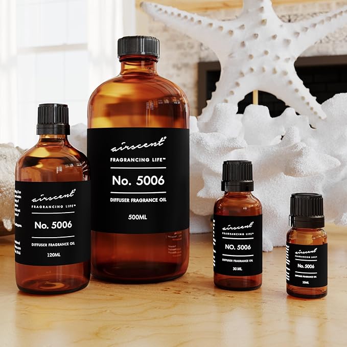 AirScent Diffuser Oil Inspired by TF's Ombre Leather - No. 5006 Perfume Dupe - Fragrance Oil Blend for Ultrasonic and Waterless Diffusers and Crafting - 500 ml, 16.9 fl oz Glass Bottle
