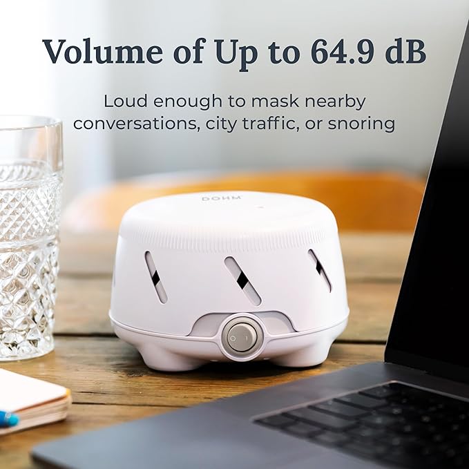 Yogasleep Dohm UNO White Noise Sound Machine (White) with Real Fan Inside for Non-Looping White Noise, for Travel, Office Privacy, Meditation, Sleep Aid for Adults & Baby, Registry Gift - Bloomnest