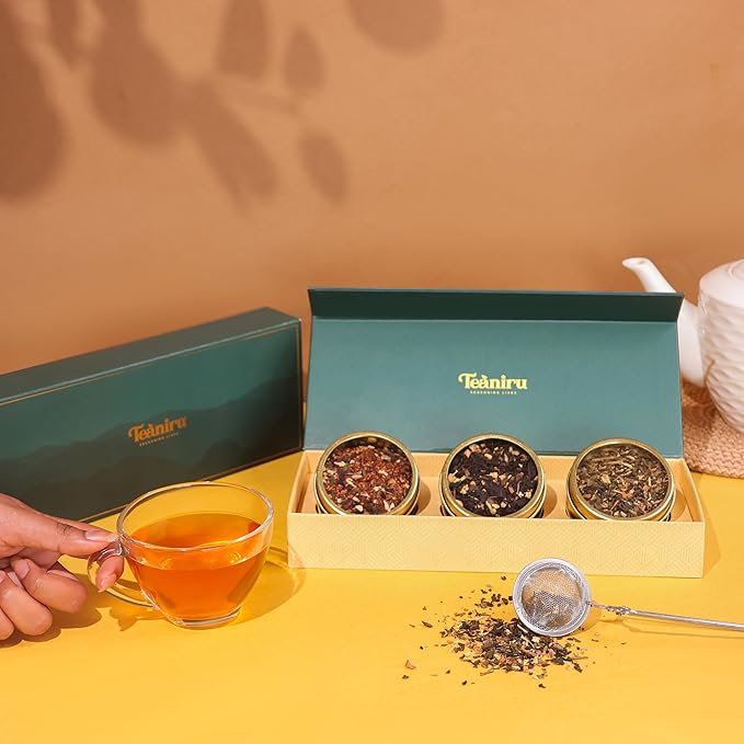 Teaniru, Christmas Grandeur Tea Gift Box - 1 carton (Box of 20) | 3 Flavors - Loose Leaf Tea Sampler in Luxury Gift | Assorted Bulk Tea Gifts for All | Thanks Giving - Bloomnest