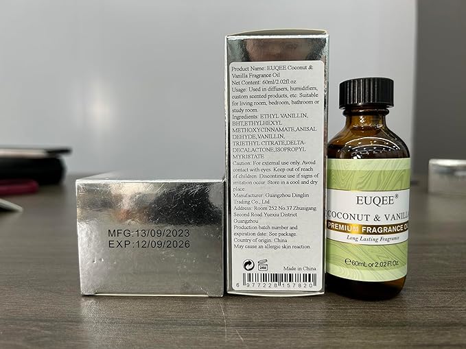 Coconut & Vanilla Fragrance Oils, Premium Essential Oils with Glass Dropper for Diffusers, Candle & Soap Making, Bath Bombs (2.02 Fl oz/60 ml) - Bloomnest