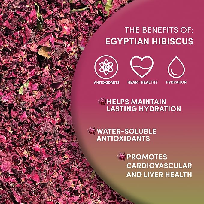 Worldwide Botanicals Organic Hibiscus Tea – 1 lb, Loose Leaf, Cut and Sifted – 100% Egyptian Hibiscus sabdariffa AKA Karkade, Roselle, Sorrel, Zobo, Flor de Jamaica, 1 Pound Bag - Bloomnest