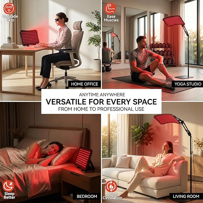 Renergy Red Light Therapy Lamp with Stand, 660nm 850nm Near Infrared Red Light Therapy Panel for Face & Body, Portable LED Light Therapy Device with Remote Control, 5 Brightness 3 Timer for Home Use Renergy