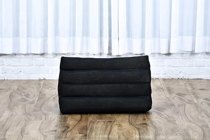 Leewadee Triangle Cushion – Comfortable Backrest for TV or Reading, Incline Pillow for Relaxing Made of Kapok, 20 x 13 x 13 inches, Black - Bloomnest
