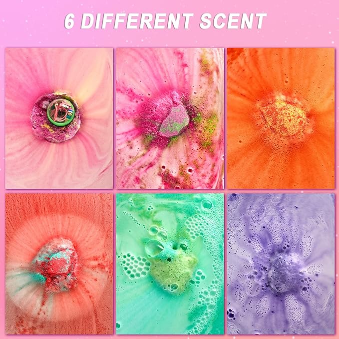 Bath Bombs for Kids with Surprise Inside- Dino Egg Bath Bombs for Girls, 6 Pcs Bubble Bath Bomb, Dinosaur Bathbombs Gift Set, Unicorn Jewelry for Girls, Birthday Gifts, Christmas Gift Thanksgiving - Bloomnest