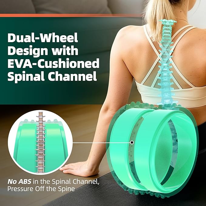 Back Roller for Back Pain Reliefn & Stretching, Deep Tissue Massage Roller Supports Up to 530 lbs / 240 kg, 5.5''-7.5'' Curved Foam Roller for Home Physical Stretching - Bloomnest