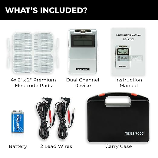 TENS 7000 Digital TENS Unit with Accessories - Muscle Stimulator Machine for Back Pain Relief, Sciatica, Neck, Nerve, Shoulder, Hip, Elbow, Muscle Pain Relief