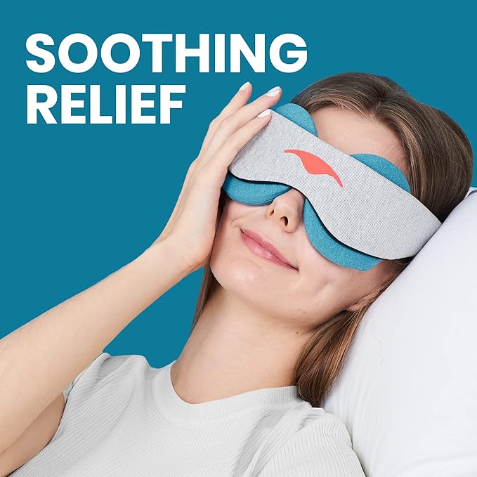 Manta Cool Sleep Mask – Blackout Eye Mask with Reusable Cooling Pads, Zero Eye Pressure and Adjustable Strap for Soothing Cool Relief - Bloomnest