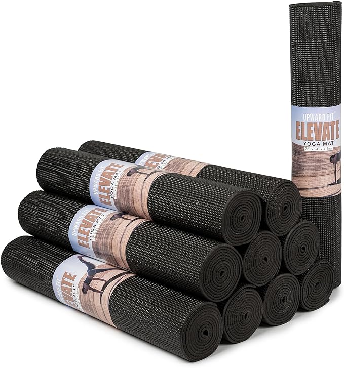Elevate Yoga Mats, 10 Pack, 72" Long x 24" Wide, 4 mm Thick, Non-Slip and Easy to Clean Gym Mats for Schools and Studios - Bloomnest