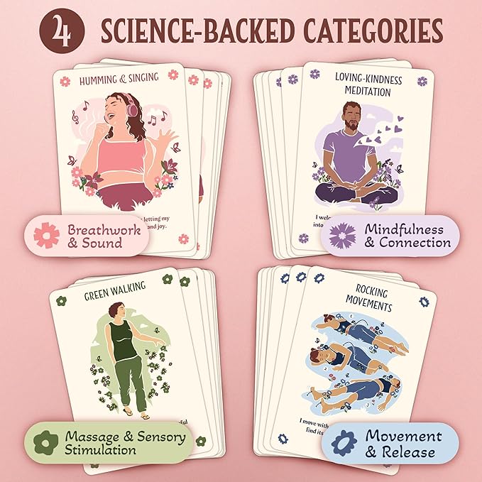 70 Vagus Nerve Exercises - Cards for Nervous System Regulation - Polyvagal Theory Techniques to Reduce Stress & Anxiety on 3.5" x 5" Cards - Breathwork, Mindfulness, Movement & Sensory Exercises Resplendawn