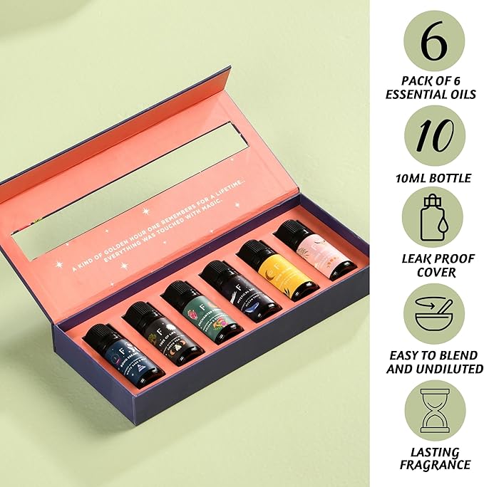 Folkulture Essential Oils for Diffuser Oil | Set of 6 Fragrance Oil or Diffuser Oils Scents for Home | Diffuser Essential Oil | Fragrance Oil for Diffusers- White Sage, Cedarwood - Bloomnest