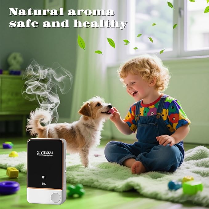 Waterless Essential Oil Diffuser for Home & Office Cordless Battery Operated Aroma Diffuser with 7 Mist Levels, Ultrasonic Air Freshener for Large Rooms Bedroom Bathroom Car Small & Portable - Bloomnest