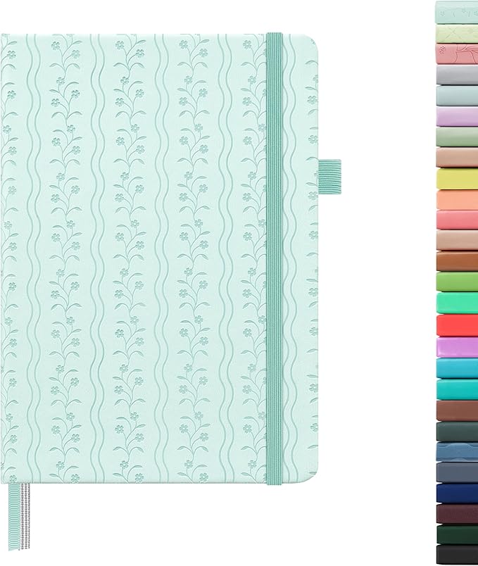 &And Per Se Lined Journal Notebook for Women&Men with Pattern, 160 Pages 100GSM Thick Paper, A5 Hardcover Journals for Writing(1 Pack, Light Blue) - Bloomnest